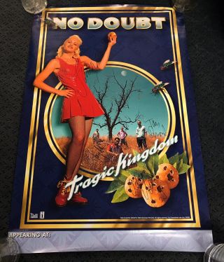 Vintage No Doubt 1994 Tragic Kingdom Poster Signed Autographed By Entire Band