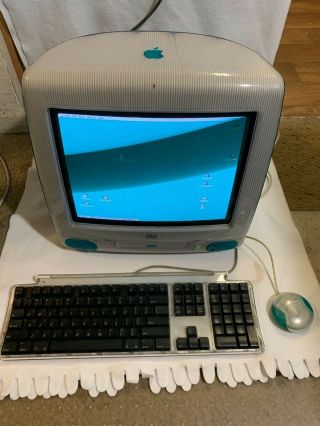 Vintage Apple Imac G3 Teal Green Tray Loading 333mhz/32mb/6gb Mac Os 8.  6