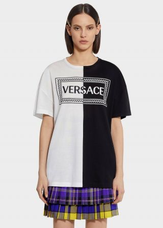 Versace ‘90s Vintage Logo Two - Toned T - shirt’ - Womens US Small - Versace 2