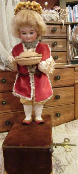 Antique 21 " French Bisque Doll Automaton Little Jack Horner,  So Rare