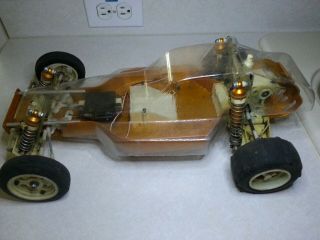 Vintage Team Associated Rc10 Gold Pan Aluminum Chassis Buggy,  Body And Driver