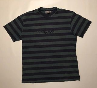 Vtg 90s Guess Jeans Usa Striped T Shirt Georges Marciano Stripe Tee Og Men’s L