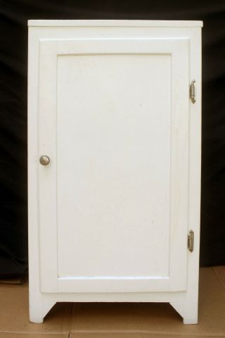Vintage Antique SOLID Wood Wooden Shelf Storage Cabinet Door Linen Closet Chest 4