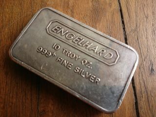 Engelhard 10 Oz Silver Bar Chunky Wide Pebble Back Vintage Old 999 Fine C165280