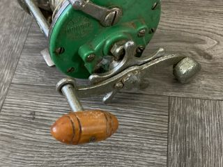 RARE Collector ' s Vintage Penn Monofil 26 Fishing Reel Green PM26 Bait Caster 4