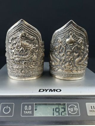 Wonderful Antiques Chinese Export Silver Bracelet Phoenix And Dragons