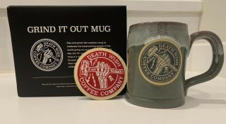 Death Wish Coffee Deneen Pottery Grind It Out Mug Ultra Rare Golden Ticket 1of30