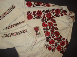 Ukrainian Vintage (1930 - 1940) Embroidered Dress,  M - Xl,  Linen,  Handiwork,  Ukraine