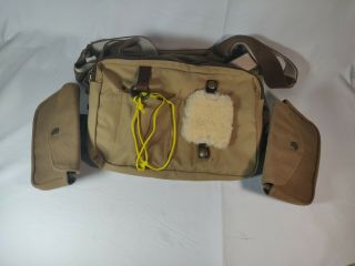 Filson Vtg Mens Oil Tin Cloth Bird Hunting Leather Strap Game Bag Double Strap