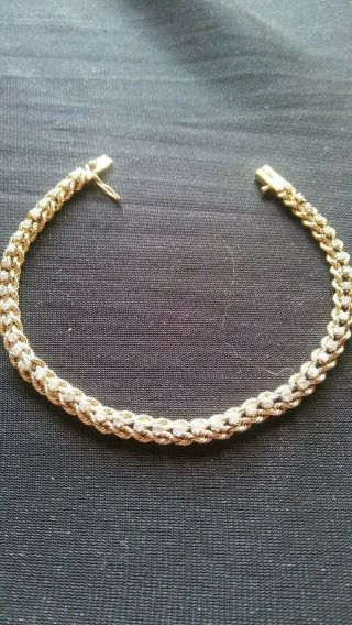 Vintage 14k Gold Tennis Bracelet With 47 Tiny Diamonds,  Weighs 7.  2 Grams.  7 "