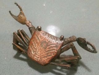 SIGNED Crab JIZAI OKIMONO Statue Japanese Antique Articulated Model Artwork 10