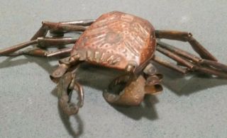 SIGNED Crab JIZAI OKIMONO Statue Japanese Antique Articulated Model Artwork 3