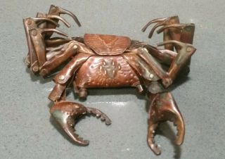 SIGNED Crab JIZAI OKIMONO Statue Japanese Antique Articulated Model Artwork 8