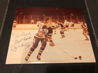 Wayne Gretzky Signed Edmonton Oilers Vintage Photo Very Early Career Autograph