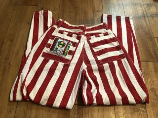 90s Vintage Cross Colours Hip Hop Jeans Red White Stripe Baggy Pants Blue 32 Tlc