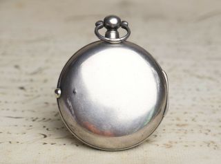 1787 Silver Pair Case English VERGE FUSEE Antique Pocket Watch 7
