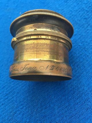 Antique Vintage Carl Zeiss Anastigmat F - 2 10 mm Brass Camera Lens, 3