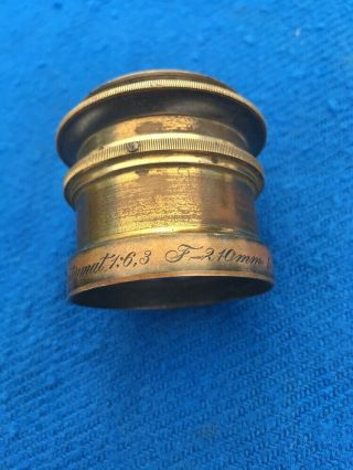Antique Vintage Carl Zeiss Anastigmat F - 2 10 mm Brass Camera Lens, 4
