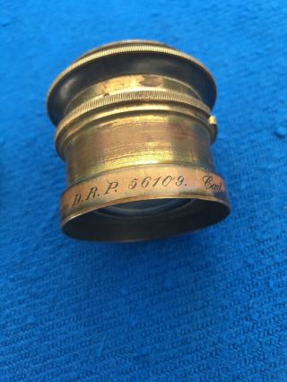 Antique Vintage Carl Zeiss Anastigmat F - 2 10 mm Brass Camera Lens, 5