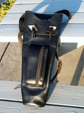 Fred Bear Vintage Leather Back Quiver - Black Leather