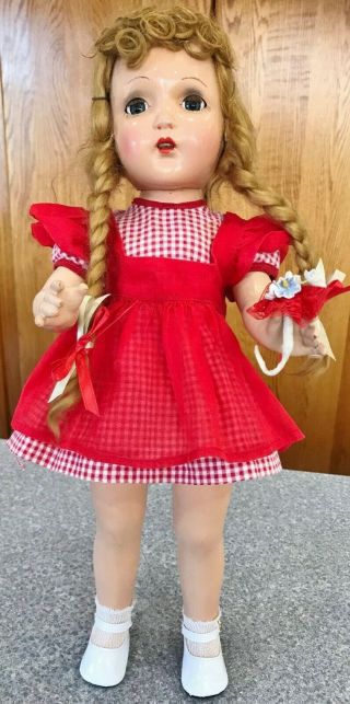 Vintage 1940 Horsman Bright Star 18 " Baby Doll Composition Sweetheart