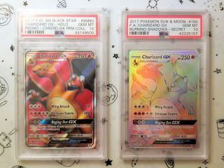 Pokemon Burning Shadows Charizard Gx Rainbow Hyper Rare Psa 10 Gem W/bonus