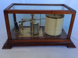 Antique Short & Mason Tycos Barograph Thermograph Mahogany Barometer