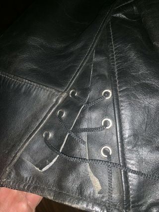 Vintage 1970’s Perfecto Schott Black Motorcycle Leather Jacket Size 42 NO BELT 6