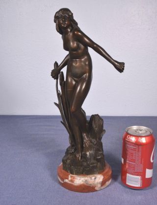 Antique Bronze Art Nouveau Sculpture Of A Woman By A.  Germain - Thill (1873 - 1925)