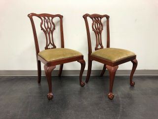 COUNCILL CRAFTSMEN Mahogany Chippendale Style Ball Claw Dining Side Chairs Pair2 3