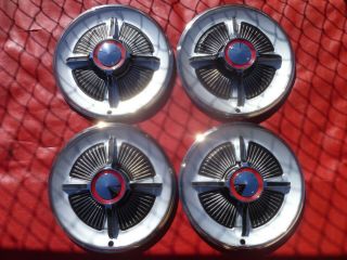 Vintage Nos 1965 Ford Galaxie Ltd 4 Bar Spinner Hubcaps Wheel Covers