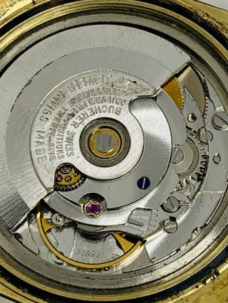 Vintage Bucherer Officially Certified Chronometer Lapiz Lazuli Blue Dial Watch 6
