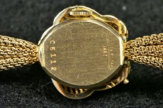Vintage LUCIEN PICCARD 14K Gold Ladies ' Watch - Hinged Lid with Garnets 9