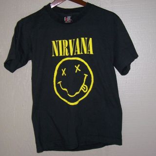 Vtg 90s Nirvana Smiley Face (cobain) T - Shirt By Giant Sz M Corporate Rock Whores