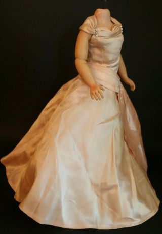 Vintage Madame Alexander Cissy Rhinestone Taffeta Side Drape Gown Pink 1956