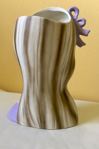 7” Japan RARE Lavender Girl Head Vase In Exceptional Vintage. 2