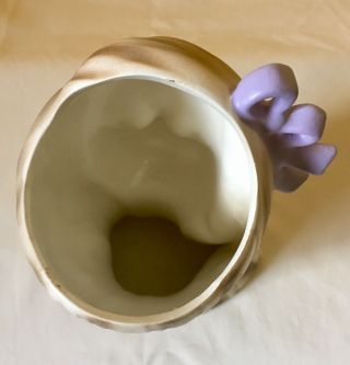 7” Japan RARE Lavender Girl Head Vase In Exceptional Vintage. 7