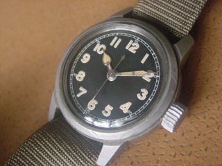 Vintage Elgin U.  S.  Military Issue Wrist Watch.  Cal.  805.  Hack Set