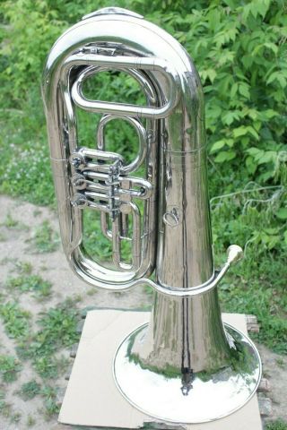 Vintage 1961 Soviet Ussr Brass Tuba B Leningrad 3 Valves