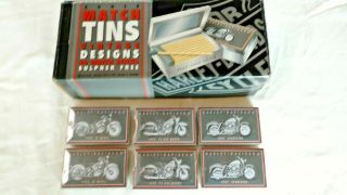 Nib Rare Collectible Harley - Davidson Match Tins With Vintage Designs 24 Tins 