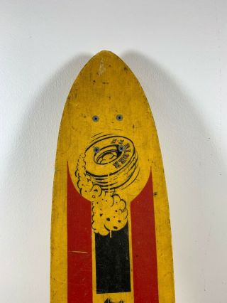 Vintage 1970’s E - Z RIDER Fiberglass skateboard Yellow Needs Wheels 4