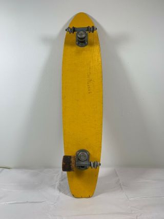 Vintage 1970’s E - Z RIDER Fiberglass skateboard Yellow Needs Wheels 5