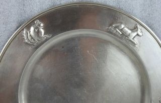 Kalo Hand Wrought Sterling Silver Chicago Arts and Crafts Child’s Plate 9 ¼” 2