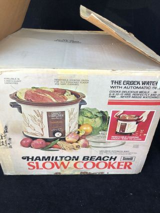 Vintage Hamilton Beach Crock Watcher Slow Cooker Crock Pot 6 Quart Qt