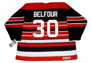 Ed Belfour Chicago Blackhawks 1992 Ccm Vintage Throwback Nhl Hockey Jersey