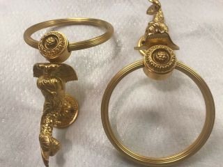 Sherle Wagner 22k Gold Plated Towel Rings $300.  00 Each Or Both For $550.  00