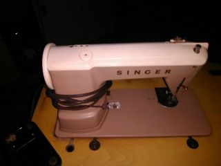 Singer Slant Needle Sewing Machine 404 Straight Stitch And Vintage Tabl