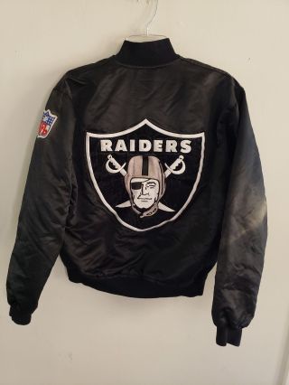 Vintage 90s Starter Pro Line Nfl La Oakland Raiders Big Logo Jacket Mens M Nwa