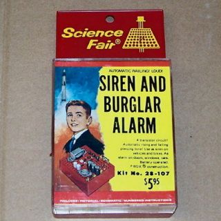 Vintage Radio Shack Science Fair Unbuilt Transistor P - Box Kit Set Siren Burglar