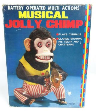 Vintage Musical Jolly Chimp Daishin Japan Battery Operated Toy Story Monkey Box 7
